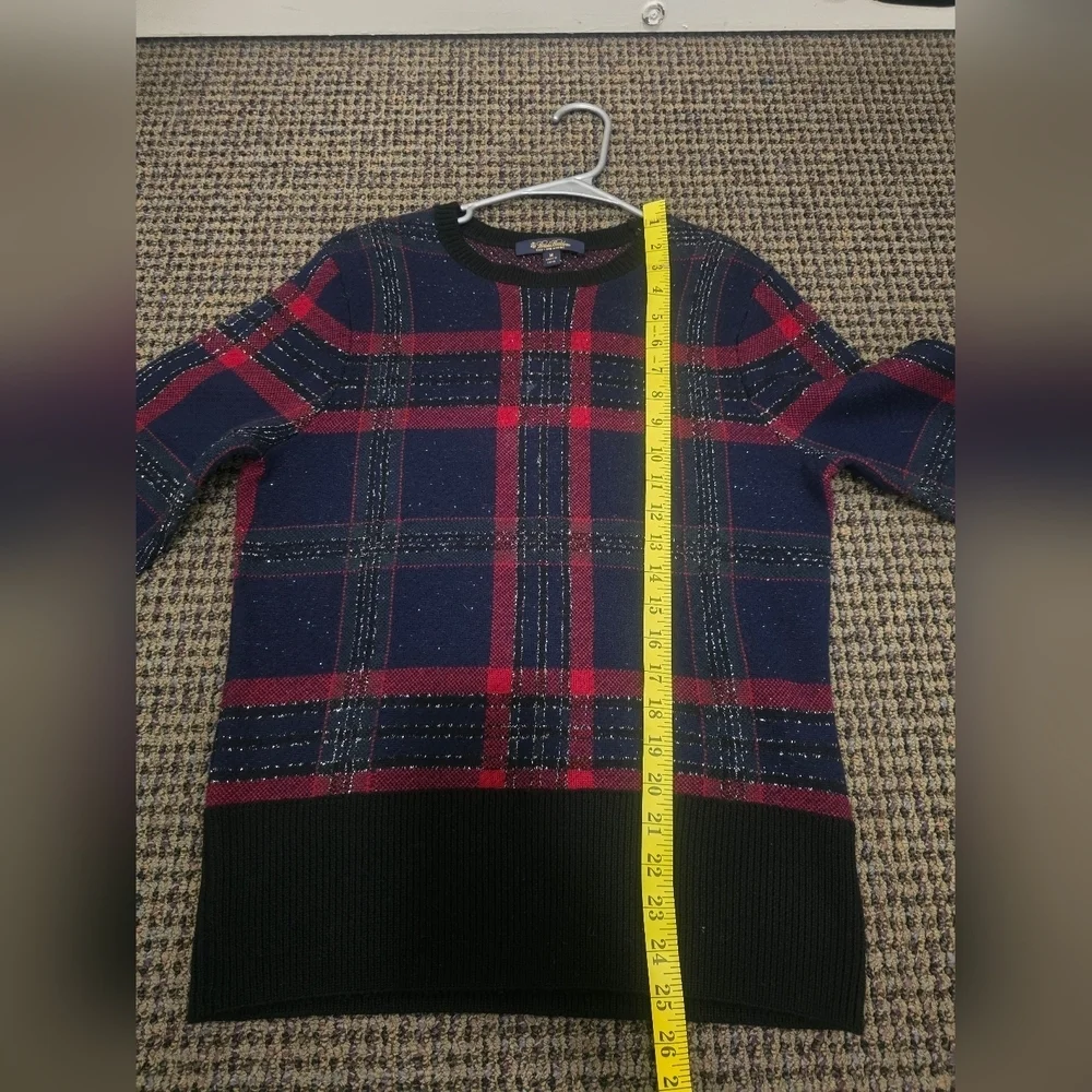 Navy and Red Plaid Sweater - Picture 10 of 10